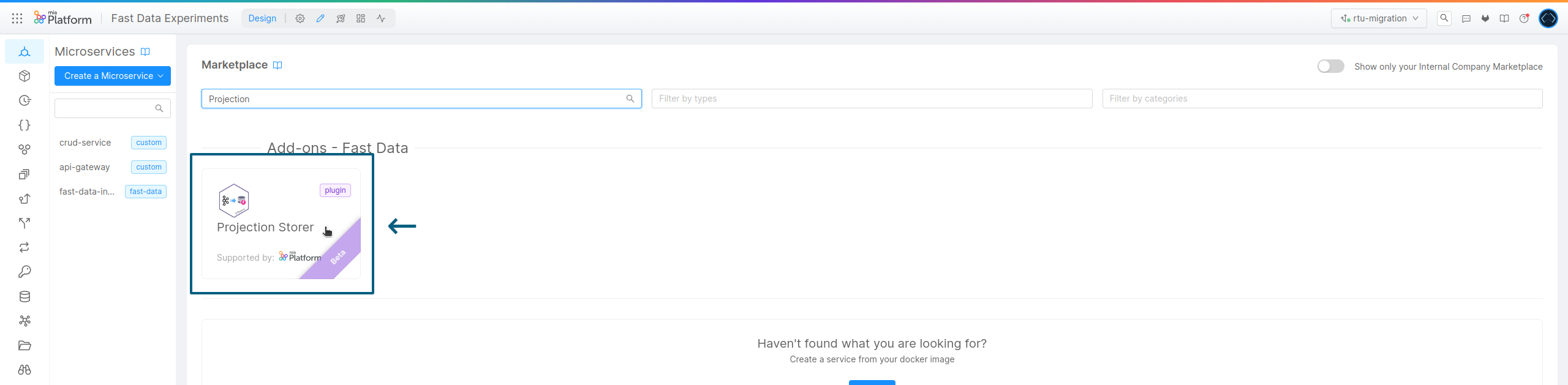 Projection Storer Marketplace