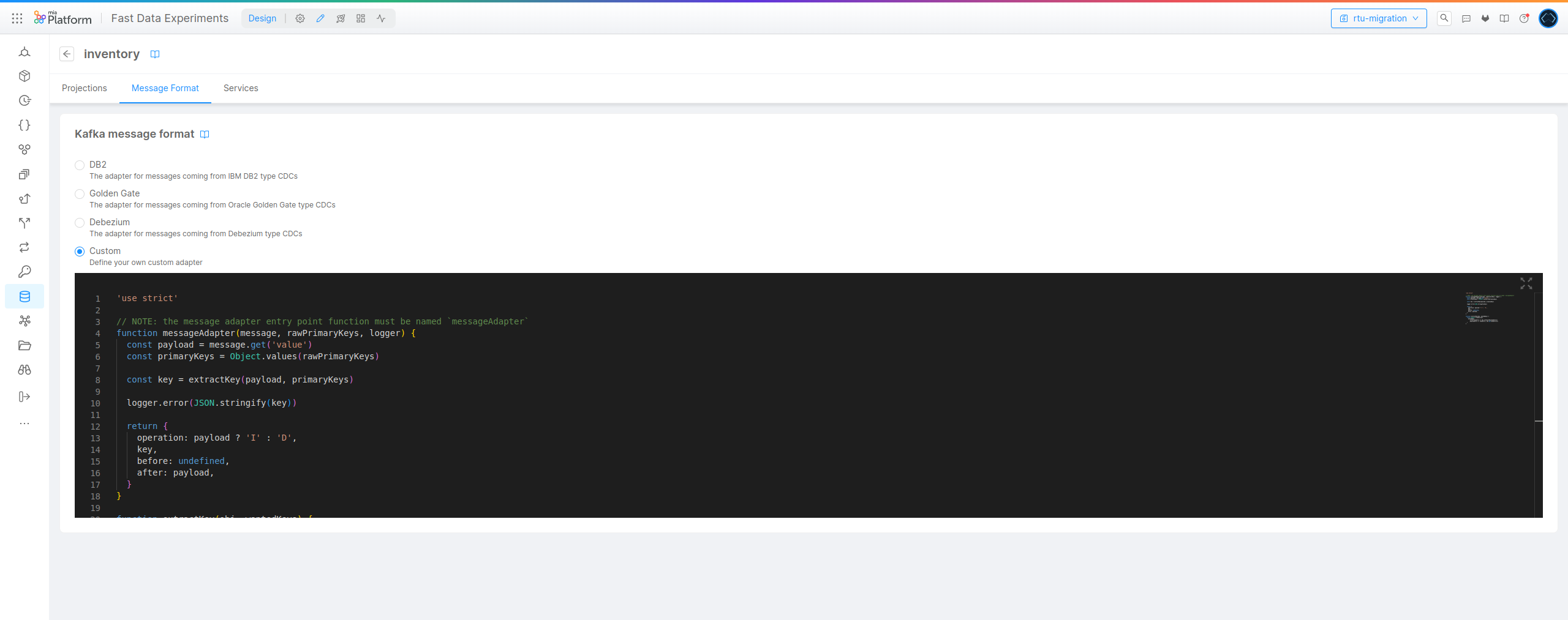 Custom Message Adapter