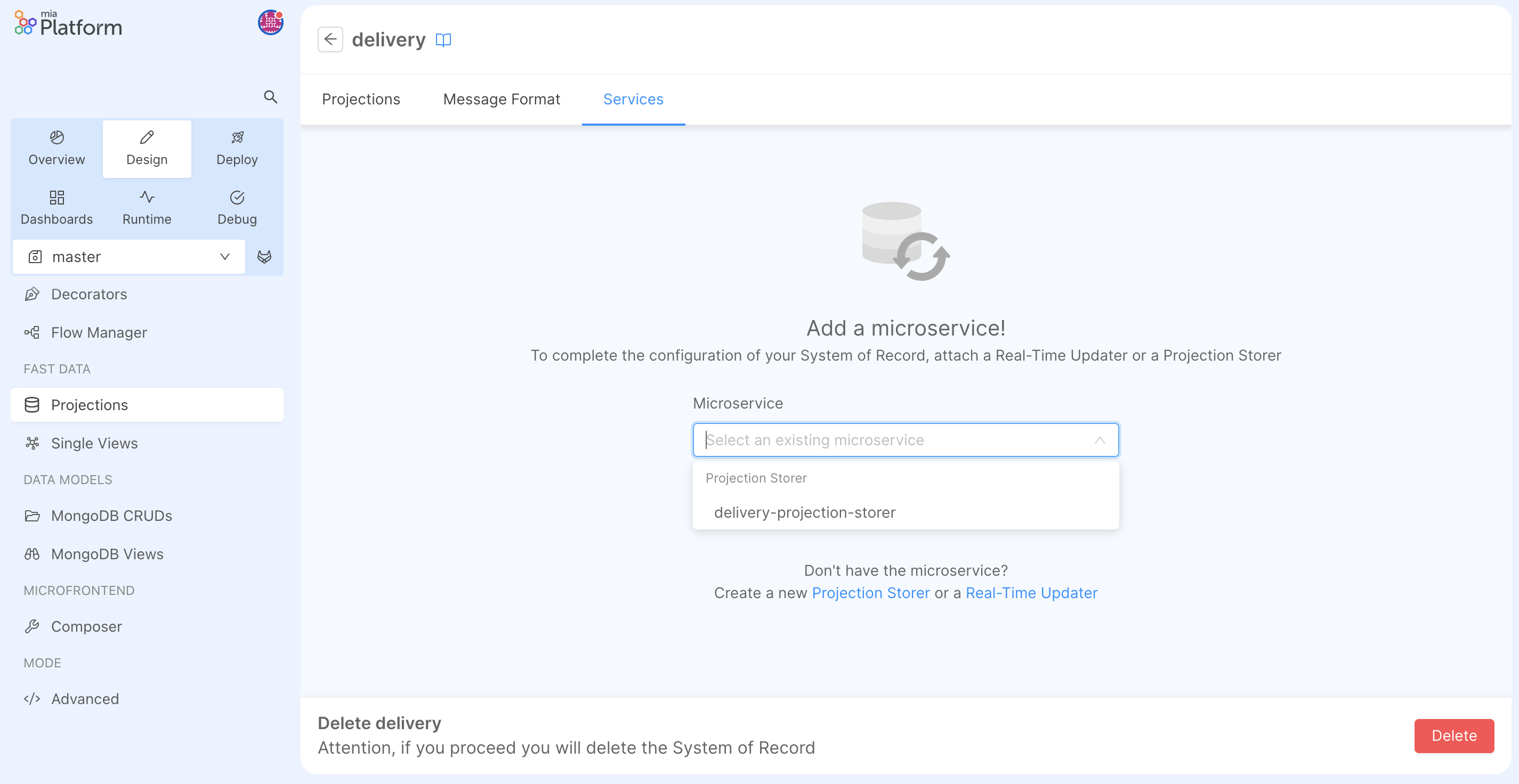 Attach PS to Delivery SoR
