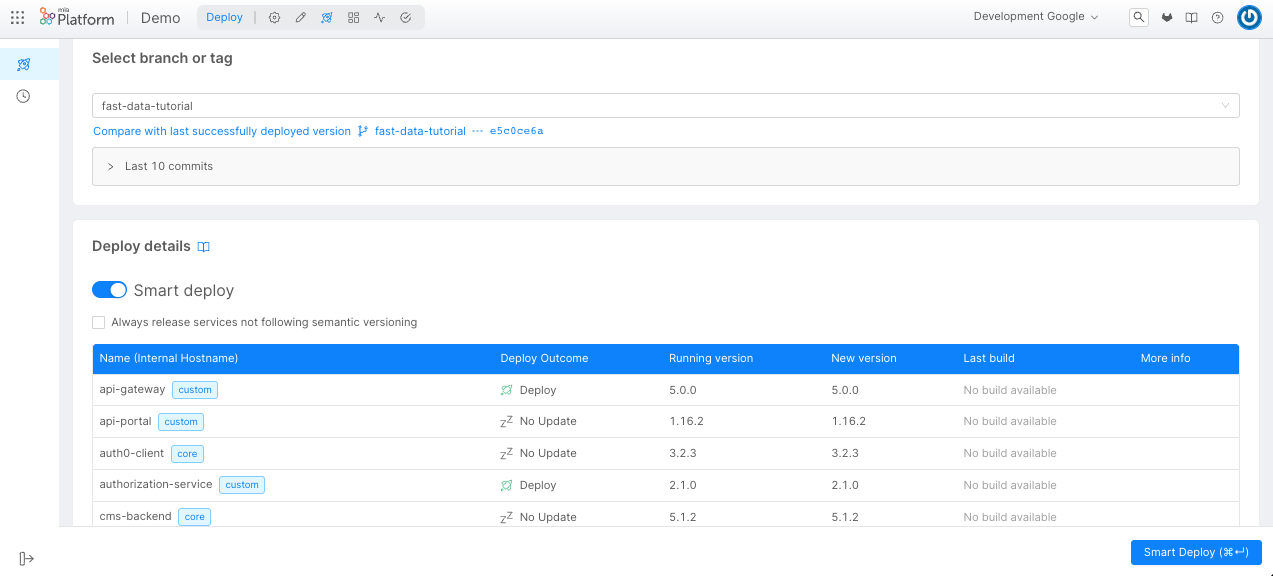 Deploy the configuration