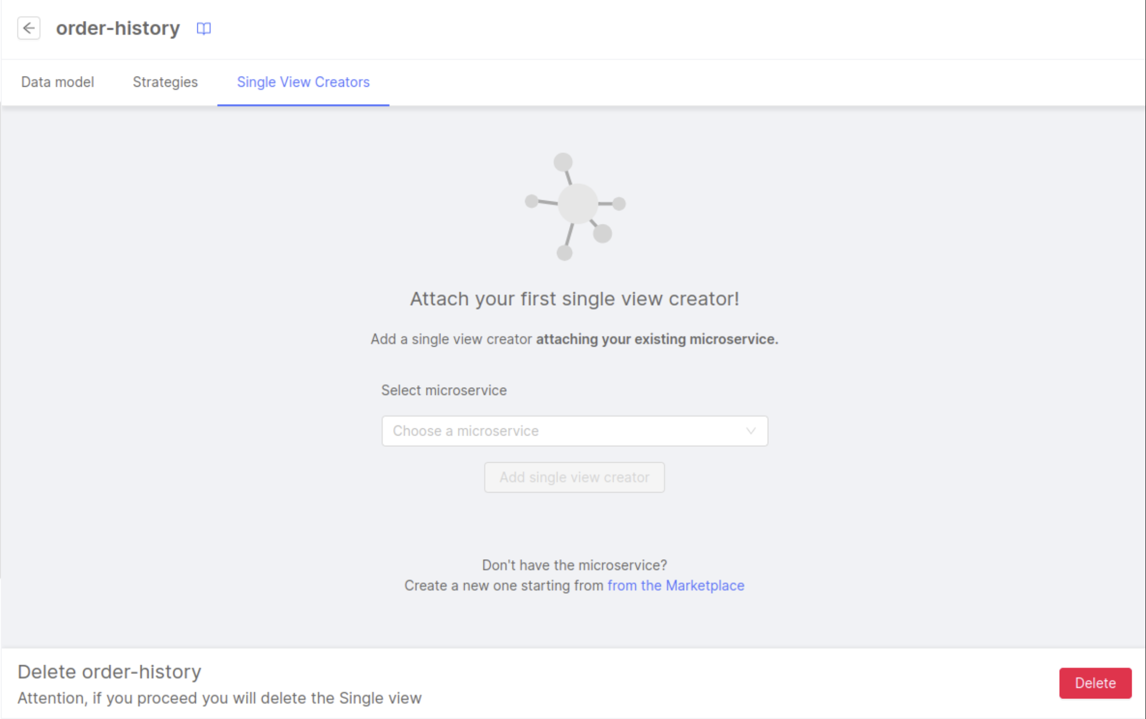 Attach Single View Creator