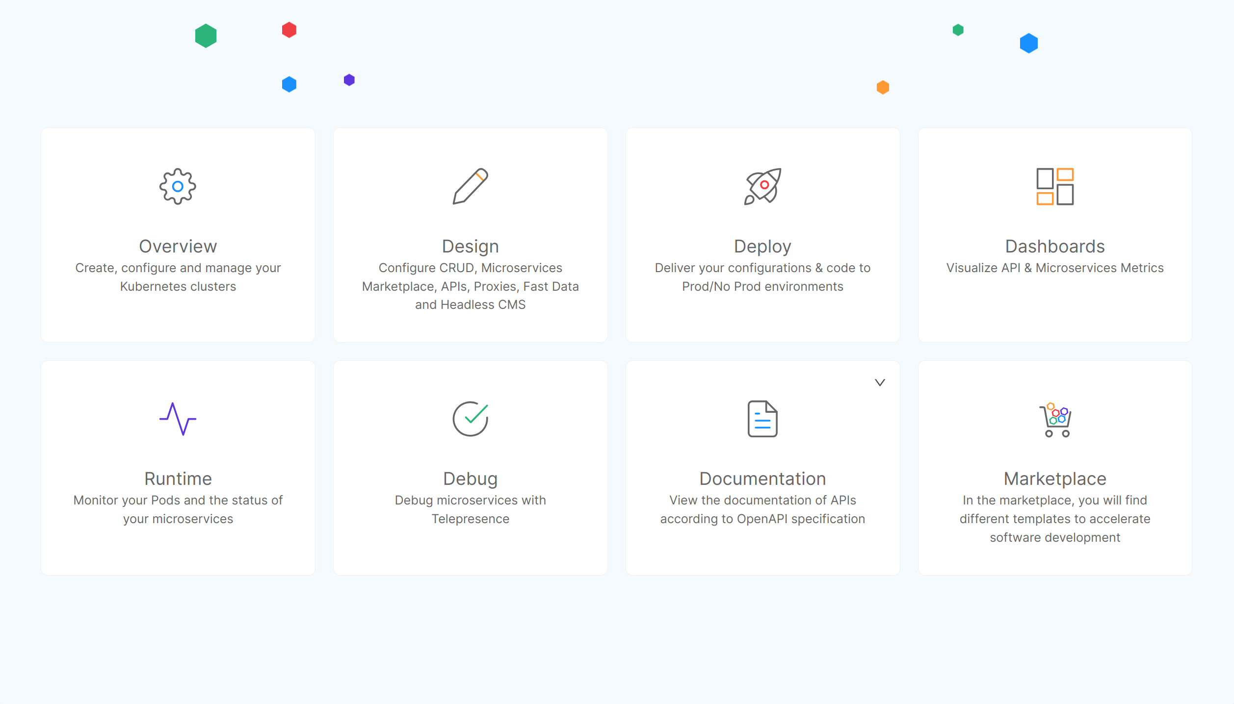 Mia-Platform Console Basic Homepage