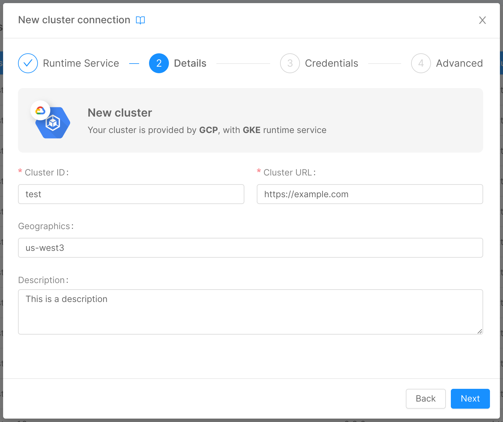 Add cluster connection 2