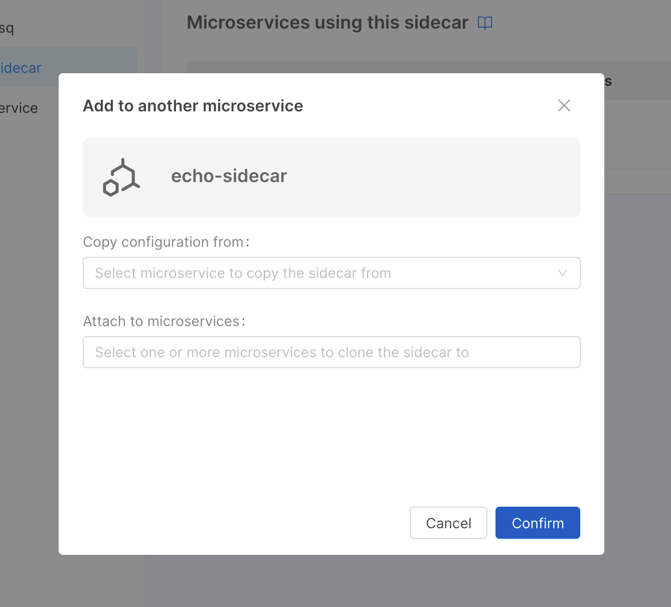 Clone sidecar button