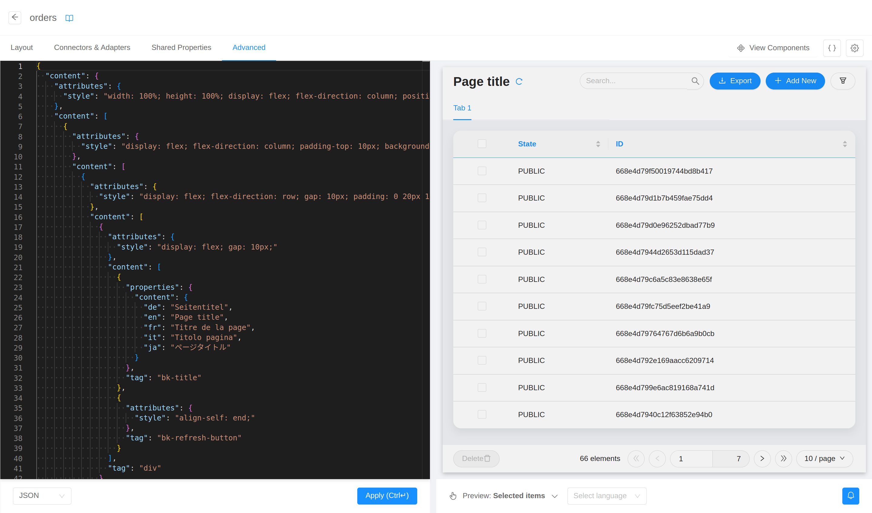 Compose page advanced tab