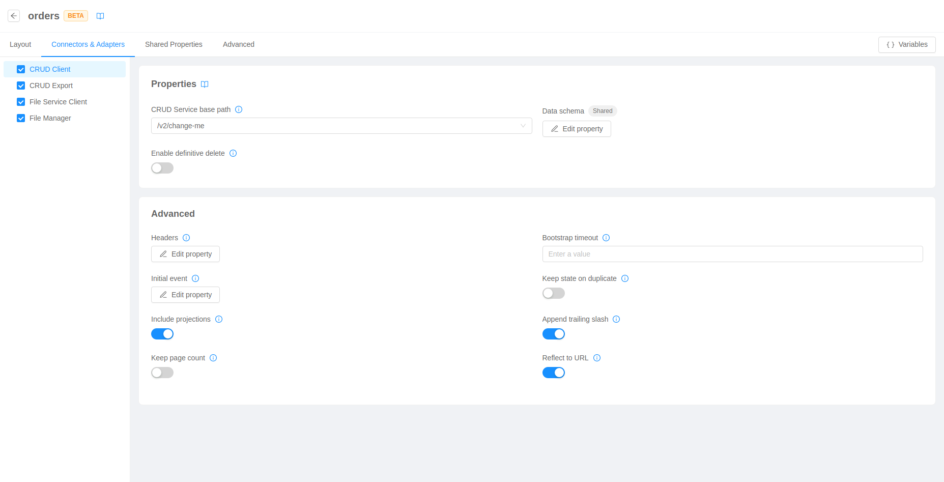 Compose page connectors & adapters tab