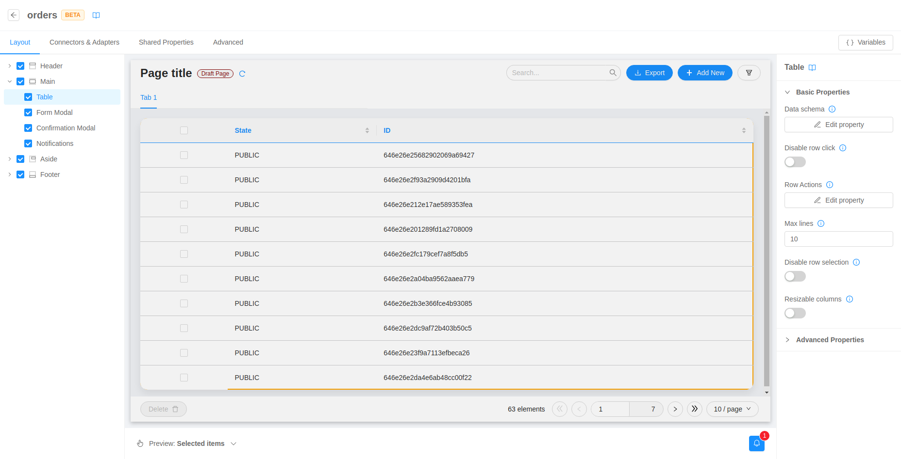 Compose page layout tab