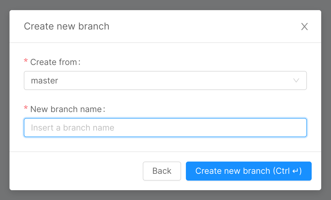 Create new branch