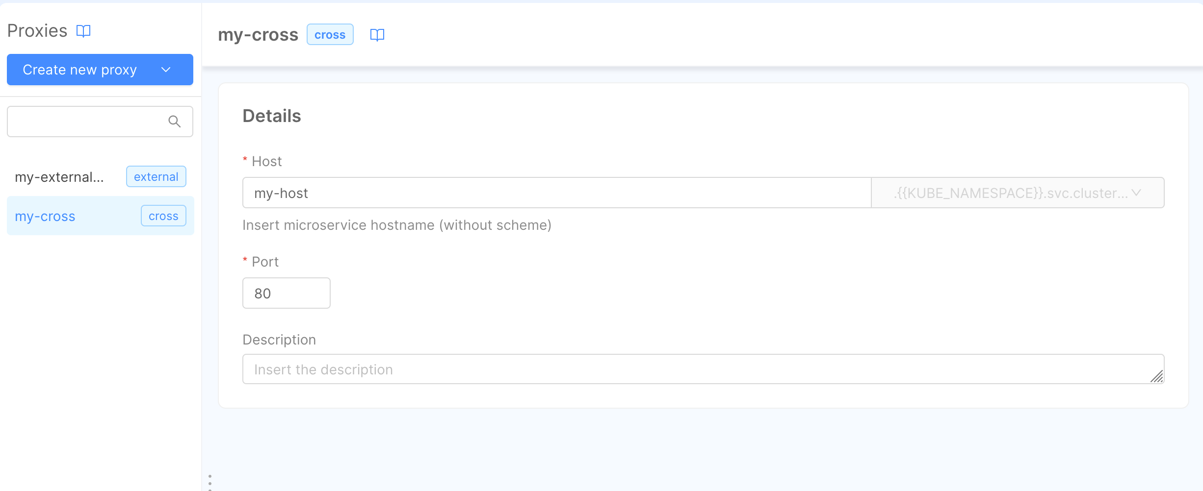 cross proxy creation