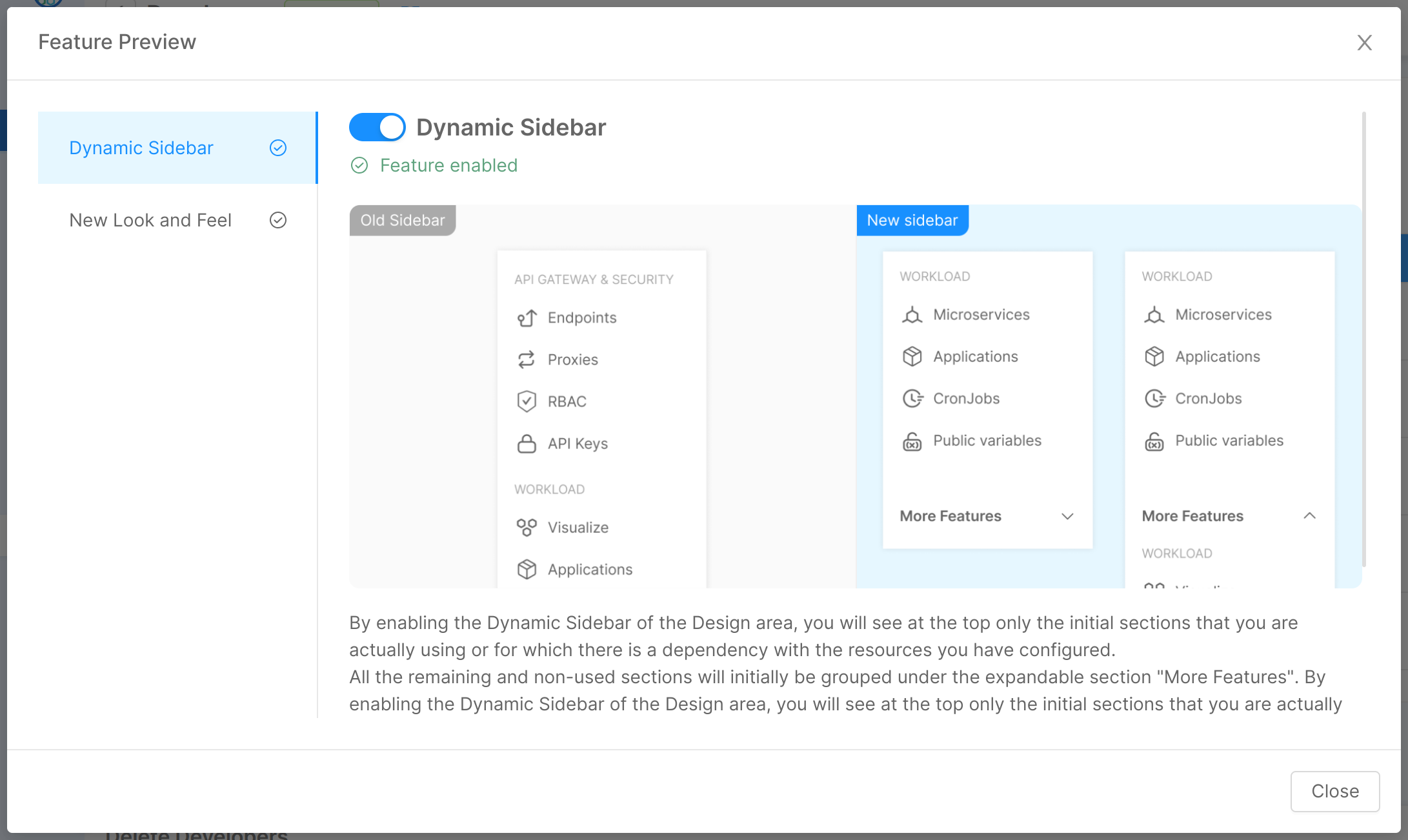 enabling feature preview