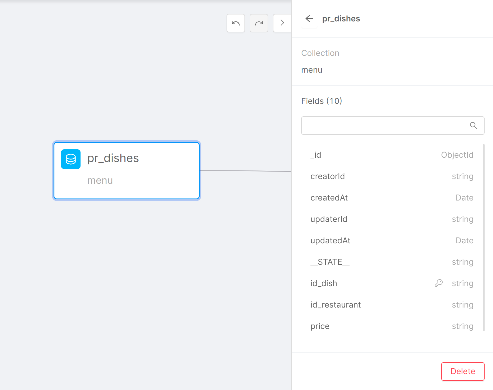 Collection panel opened