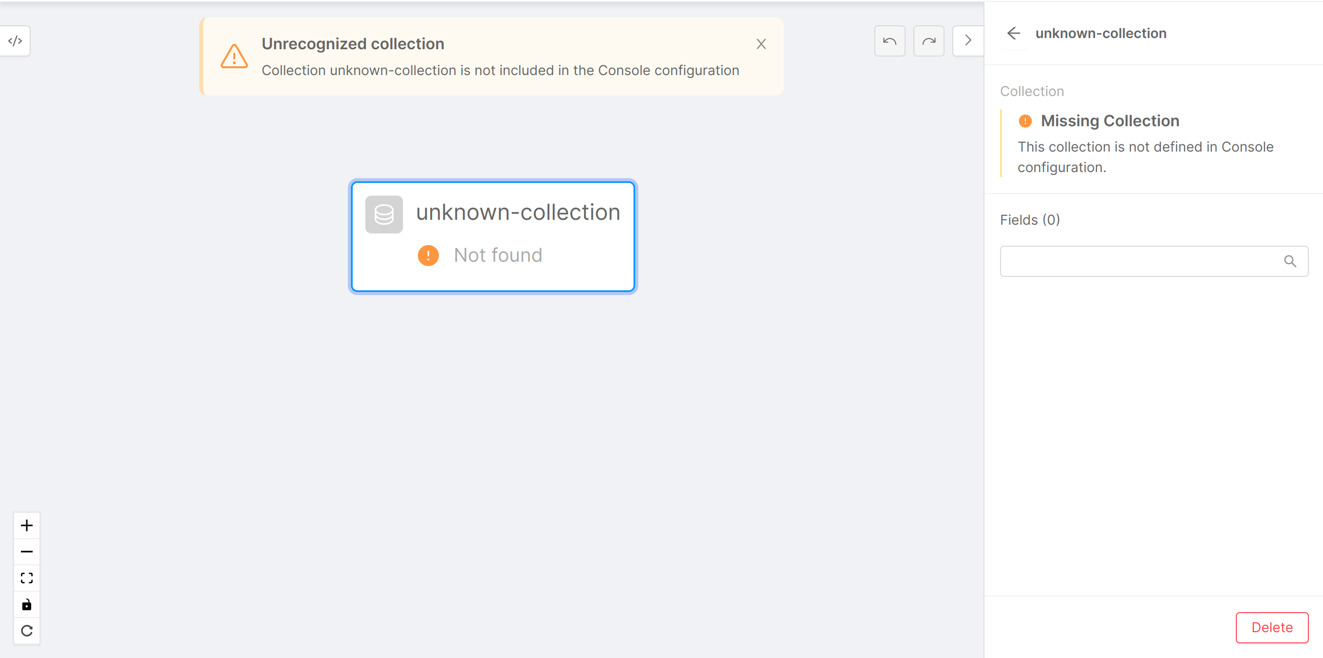 Missing collection in ER Schema JSON