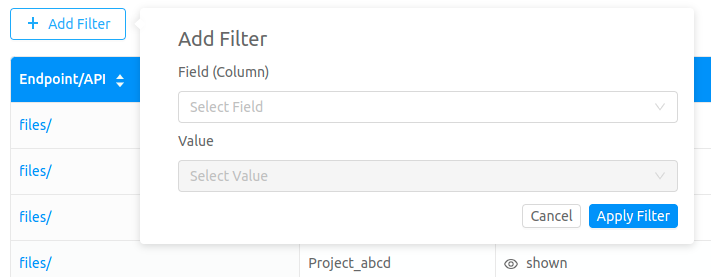 Project filter