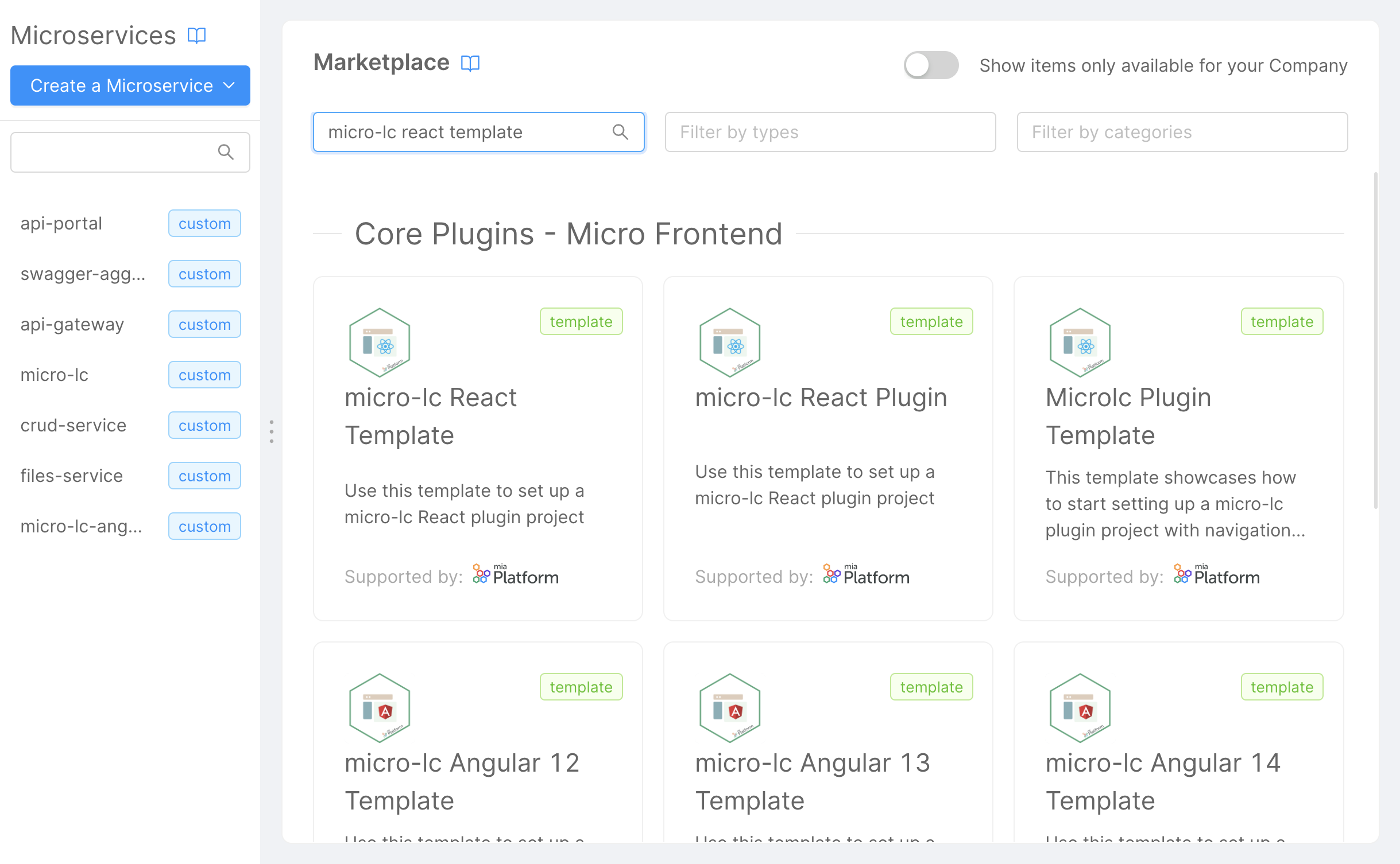 Create a new Microservice