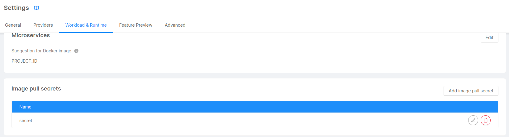 secret configuration