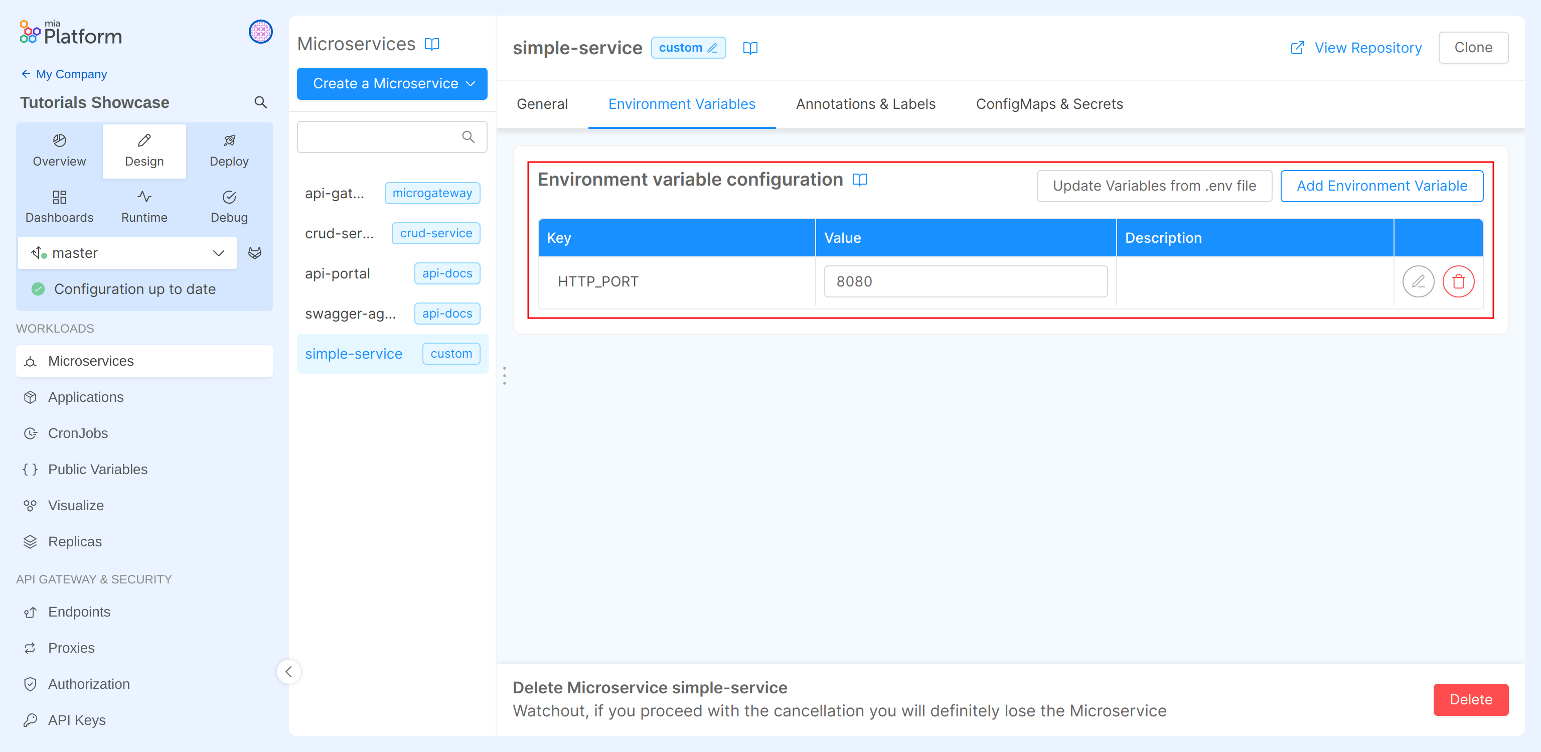 service-environment-variable-change