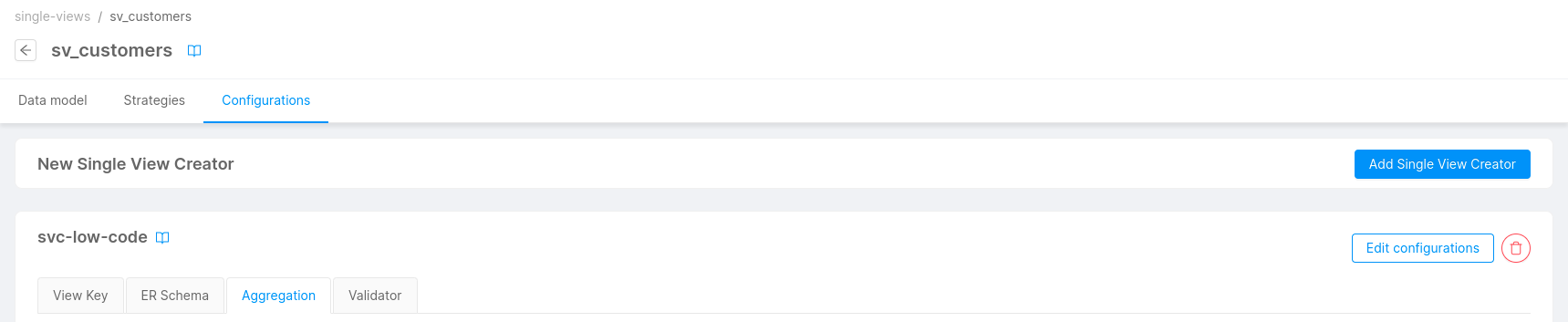 Fast Data link Single View Creator