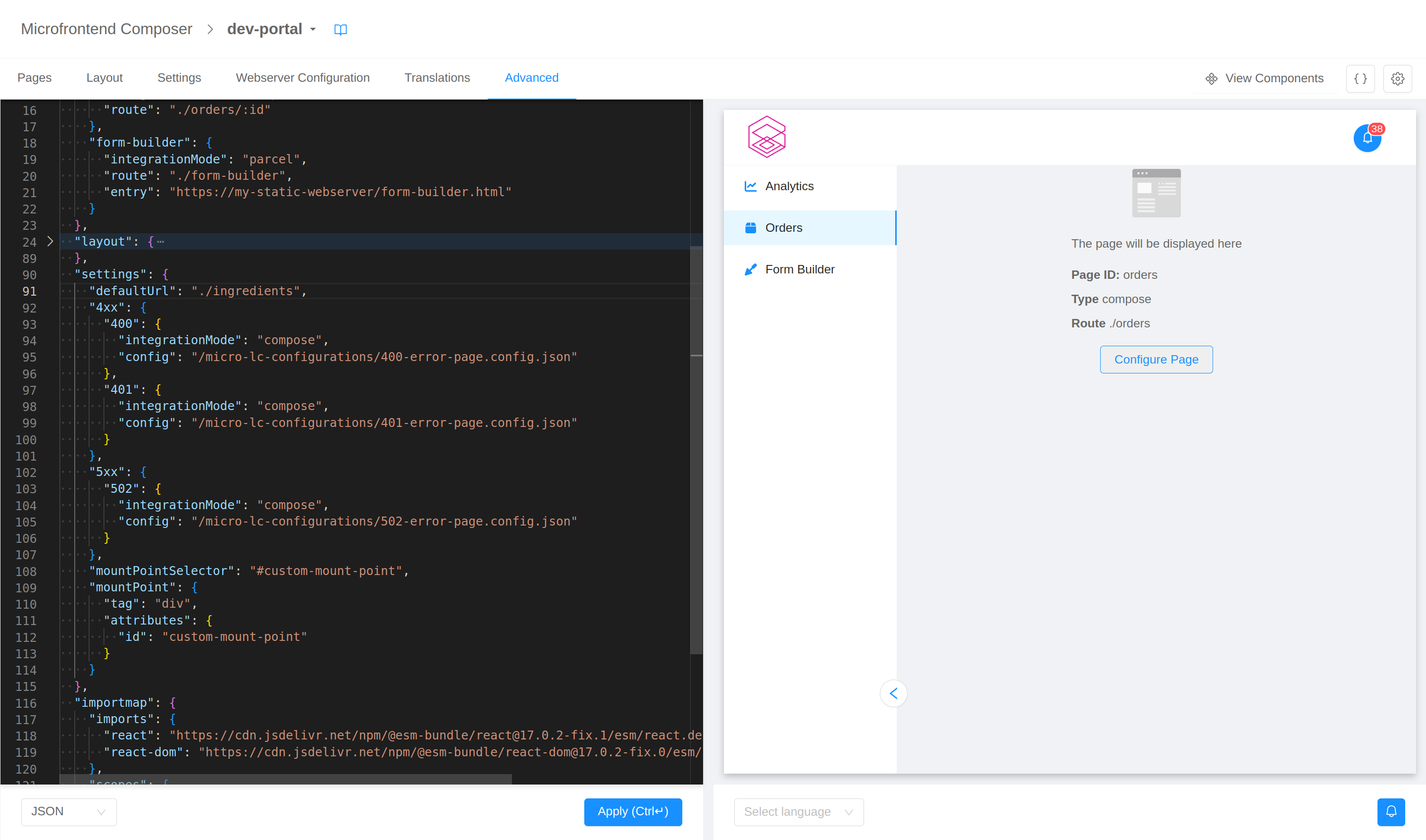 Advanced configuration
