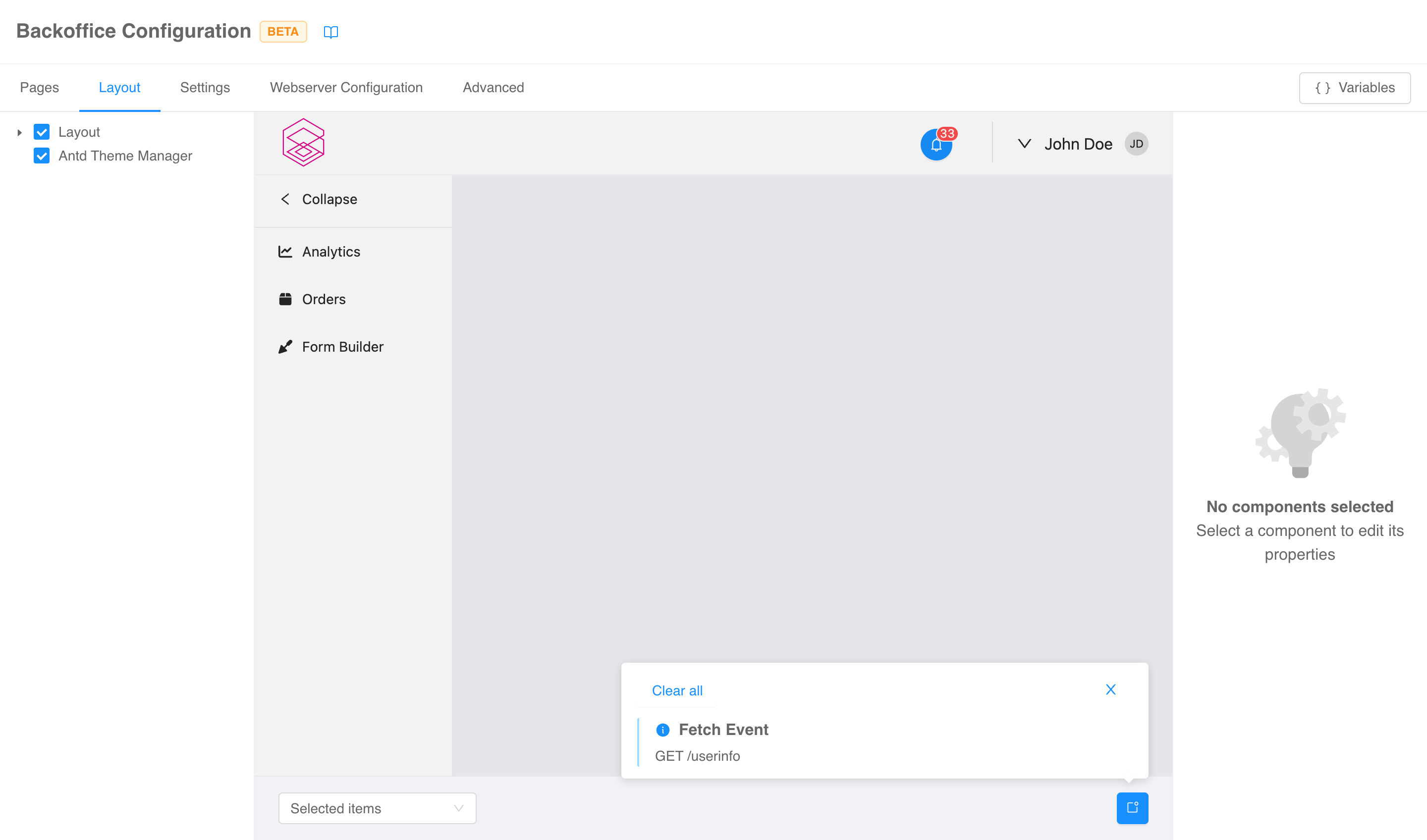 Advanced configuration notification