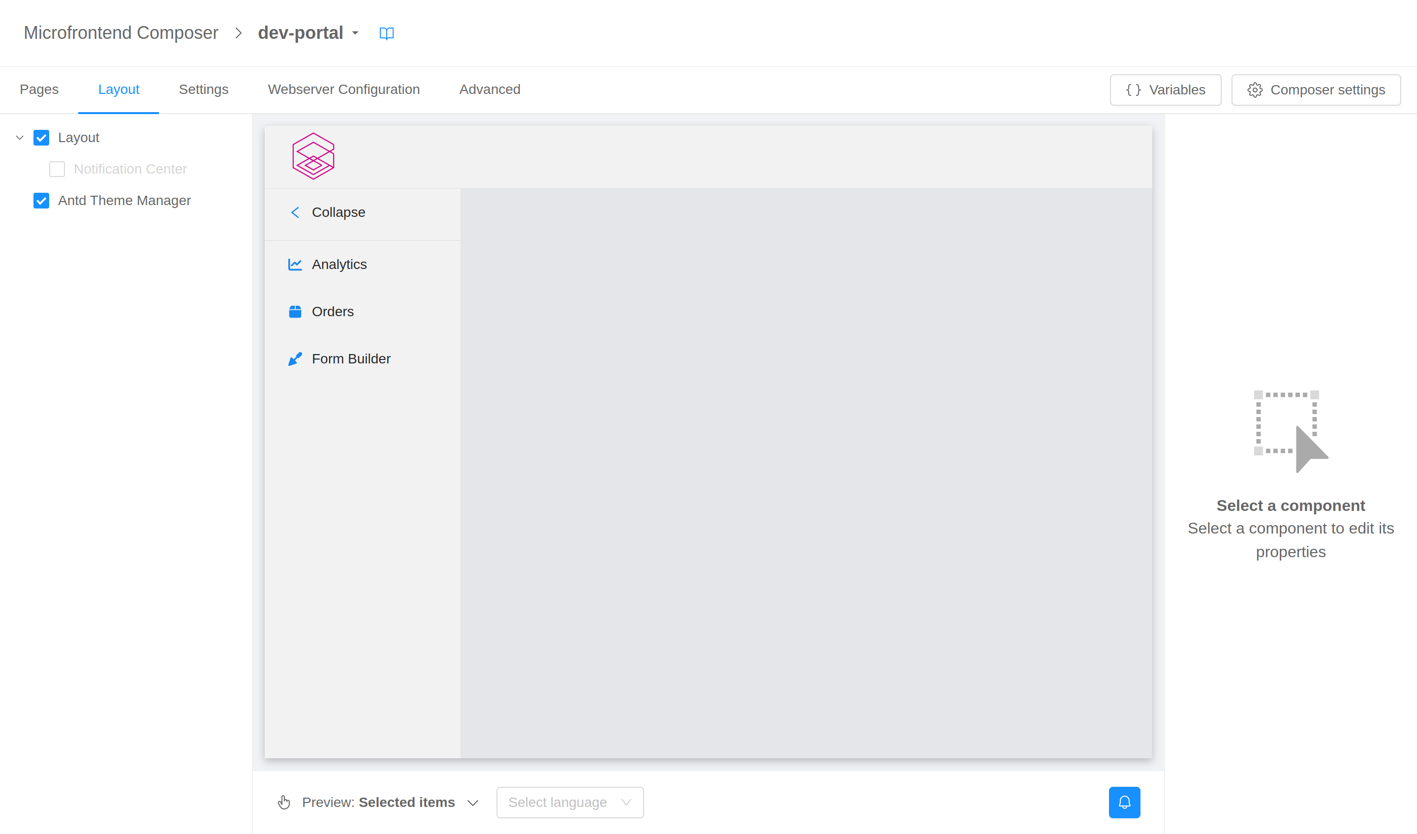 Left menu hidden item