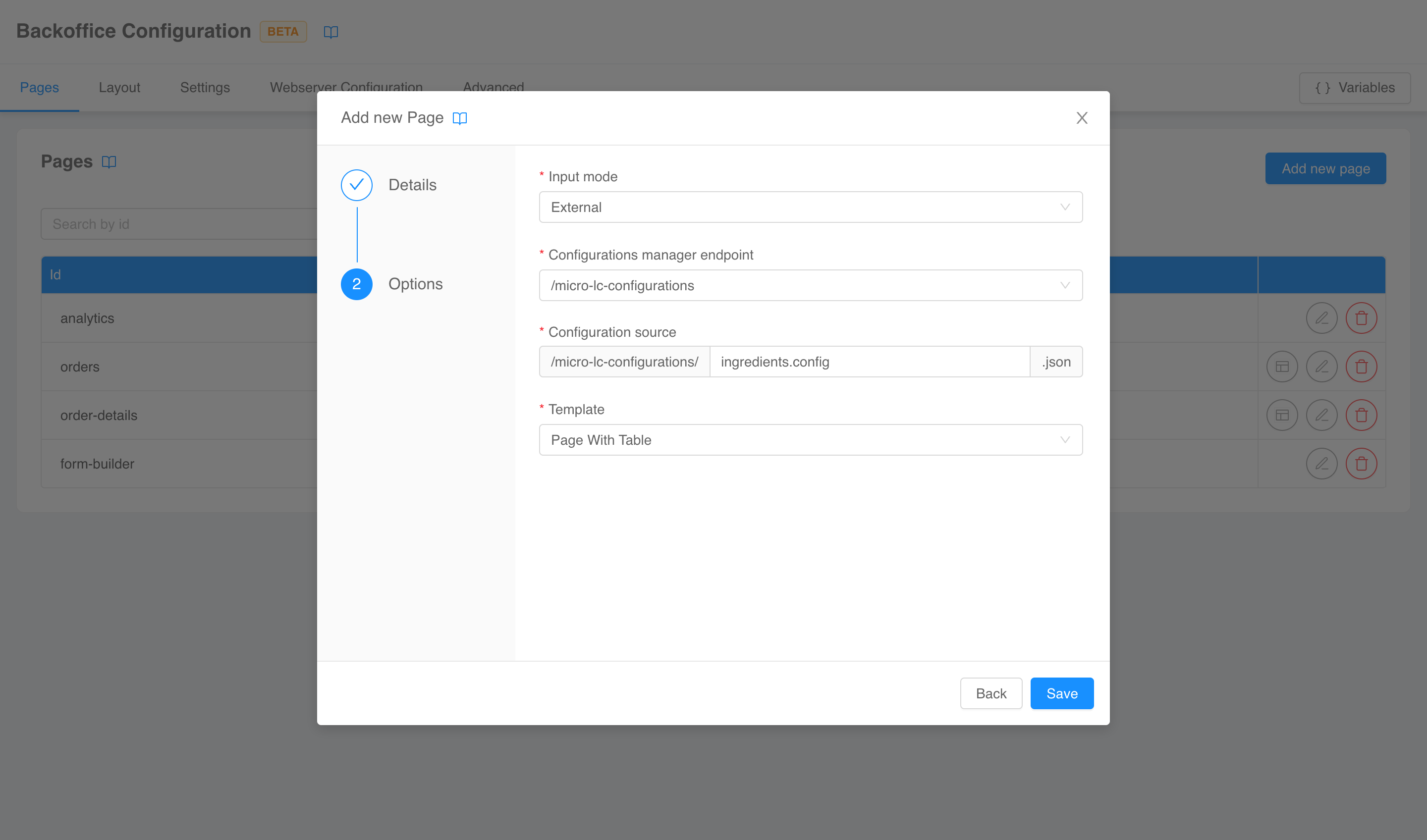 Page compose options