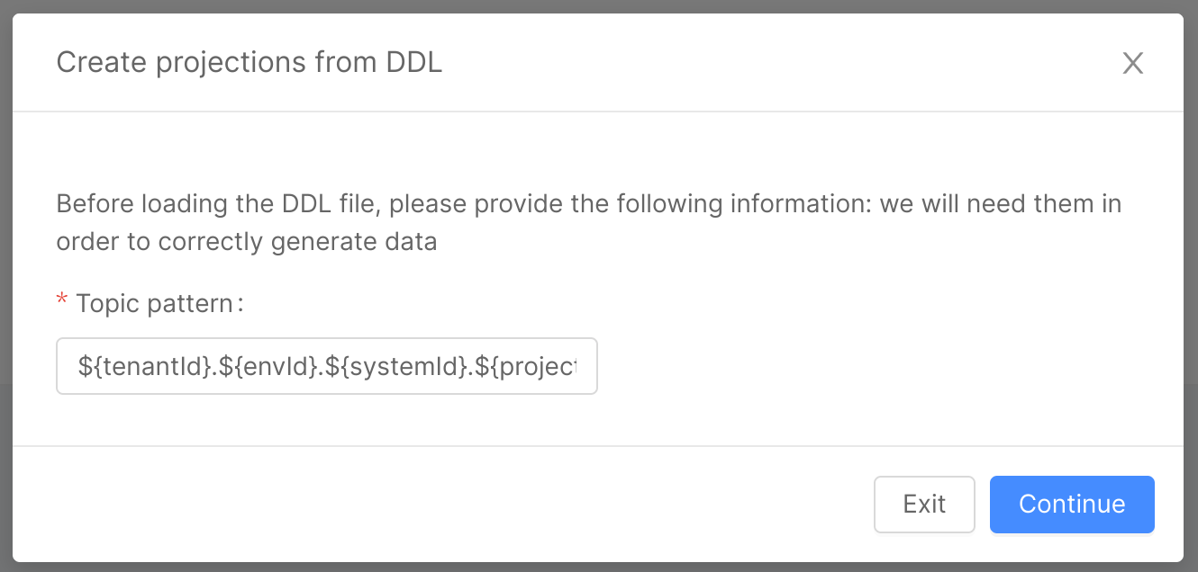 Topic pattern modal page